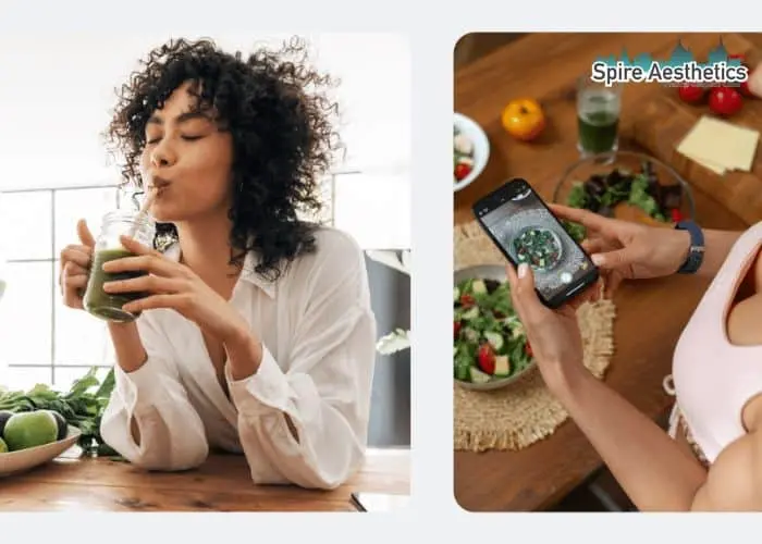 Image of woman looking into her diet and fat freezing Hereford to improve her health